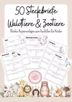 Vorschau - Arbeitsblätter - Blanko-Steckbriefe_Zootiere und Waldtiere_Materialpaket - Deckblatt