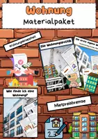 Vorschau - Arbeitsblätter - Wohnung Materialpaket: Wohnen & Wohnungssuche - Deckblatt
