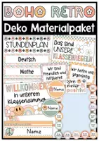 Vorschau - Mal- und Bastelvorlagen - Klassenzimmer Deko Boho Retro | Materialpaket | Start ins neue Schuljahr - Deckblatt