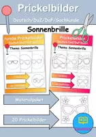 Vorschau - Mal- und Bastelvorlagen - Prickelbilder / Fensterbilder PAKET Thema Sonnenbrillen - Grundschule - Bastelvorlagen - Deckblatt