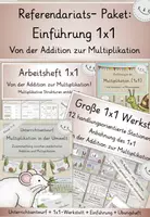 Vorschau - Stundenentwürfe - Referendariats-Paket: Einführung 1x1, Von der Addition zur Multiplikation, Unterrichtsplanung, 12 handlungsorientierte Stationen, Arbeitsheft, Einführung Einmaleins, Werkstattarbeit, Förderschwerpunkt Lernen - Deckblatt