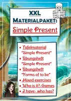 Vorschau - Stundenentwürfe - XXL Materialpaket "Simple Present" (inkl. drei Übungshefte, Spiele, Tafelmaterial, ...) - Deckblatt