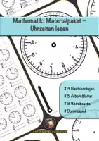 Vorschau - Arbeitsblätter - Mathematik - Materialpaket - Uhr lesen - Deckblatt
