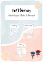 Vorschau - Arbeitsblätter - Heftführung: Materialpaket (Mathe & Deutsch) - Deckblatt