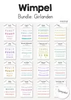 Vorschau - Mal- und Bastelvorlagen - Bundle: Wimpelketten (Sparpaket) Girlande - Deckblatt