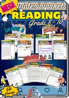 Vorschau - Arbeitsblätter - MEGA Materialpaket - Reading Comprehension - Grade 8 -10 - Deckblatt