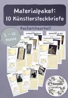 Vorschau - Arbeitsblätter - Materialpaket: 10 Künstlersteckbriefe // Recherchearbeit - Deckblatt