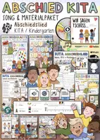 Vorschau - Mal- und Bastelvorlagen - Abschiedslied Kita – Song 🎶 + BegleitPAKET "Wir sagen Tschüss" - Deckblatt