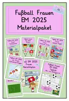 Vorschau - Mal- und Bastelvorlagen - Materialpaket : Fußball EM 2025 Frauen - Deckblatt