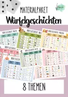 Vorschau - Spiele - Materialpaket: Würfelgeschichten - 8 Themen - Deckblatt
