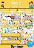 Vorschau - Unterrichtsreihen - Materialpaket - Spiele Sommer - DaZ/DaF, Deutsch, Sachunterricht (Grundschule) - Deckblatt
