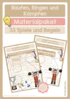 Vorschau - Stationenlernen - Materialpaket: Raufen, Ringen und Kämpfen - Regeln und Spiele - Deckblatt