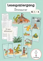 Vorschau - Arbeitsblätter - Lesespaziergang Dinosaurier - Deckblatt