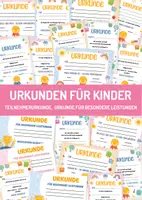 Vorschau - Poster - 9 Urkunden für Kinder – Belohnung, Teilnahme & Motivation – Set für Grundschule & Kita. Teilnehmerurkunden & Urkunden für besondere Leistungen: Auszeichnung für Kinder. - Deckblatt