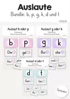 Vorschau - Fördermaterial/Inklusion - Bundle: Auslaute -g -k -d -t -b -p (Sparpaket) - Deckblatt
