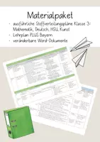 Vorschau - Anderer Materialtyp - Materialpaket: Stoffverteilungspläne Klasse 3 Bayern - Deckblatt