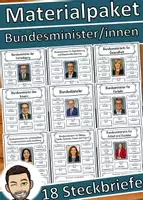 Vorschau - Unterrichtsreihen - Materialpaket: Steckbriefe der Bundesministerinnen und Bundesminister (Stand: 6. Mai 2025) Bundesregierung, Minister - Deckblatt