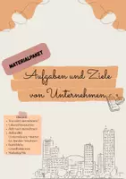 Vorschau - Stundenentwürfe - Materialpaket Aufgaben und Ziele von Unternehmen - Deckblatt