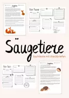 Vorschau - Arbeitsblätter - Tiere und ihre Besonderheiten - SÄUGETIERE MATERIALPAKET 🦁 - Deckblatt