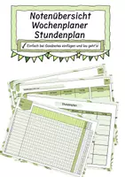 Vorschau - Lehrpläne/Lehrermaterial - Notenübersicht, Wochenplaner und Stundenplan - Deckblatt