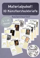 Vorschau - Arbeitsblätter - Materialpaket: 10 Künstlersteckbriefe // Recherchearbeit - Deckblatt
