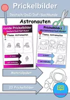 Vorschau - Mal- und Bastelvorlagen - Prickelbilder / Fensterbilder PAKET Thema Astronauten - Grundschule - Bastelvorlagen - Deckblatt