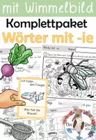 Vorschau - Spiele - Komplettpaket - Wörter mit - ie/ Laut -ie - mit Wimmelbild, Lernwerkstatt & Lesespiel - Deckblatt