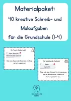 Vorschau - Aufgabenkarten - Kreative Schreib- und Malaufgaben für die Grundschule Klasse 1-4 - Deckblatt
