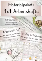 Vorschau - Unterrichtsreihen - 1x1 Arbeitshefte, 3 Übungshefte mit Lösungen, Einführung 1x1, Förderheft Einmaleins - Deckblatt