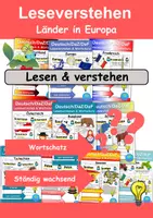 Vorschau - Arbeitsblätter - Materialpaket Leseverstehen: Länder in Europa - Deckblatt