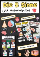 Vorschau - Arbeitsblätter - Die 5 Sinne Materialpaket - Deckblatt
