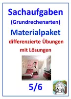 Vorschau - Arbeitsblätter - Materialpaket (Sachaufgaben zu den Grundrechenarten) - Deckblatt
