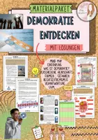 Vorschau - Arbeitsblätter - Materialpaket rundum Demokratie entdecken: Mitmachen, Verantwortung, Schutz mit Lösungen (Klasse 7 8 9) - Deckblatt