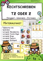 Vorschau - Spiele - Rechtschreibtraining „tz oder z“ – Spieleset für die Freiarbeit - Deckblatt