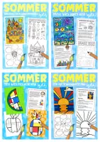 Vorschau - Arbeitsblätter - 4x Künstler Inspirierte Kunstprojekte im Sommer - Kunst Materialpaket - Deckblatt