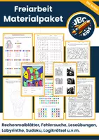 Vorschau - Arbeitsblätter - Materialpaket Freiarbeit Spiele Rätsel Knobelaufgaben - Deckblatt