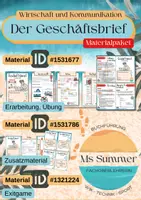 Vorschau - Arbeitsblätter - WiK - Geschäftsbrief Materialpaket: Erarbeitung, Zusatzmaterial, Exitgame - Deckblatt