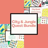 Vista previa - Juegos / Gamificación - City & Jungle Quest Bundle | Vocabulary, Board Games | ESL Activities | Monopoly - Portada