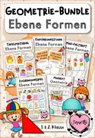 Vorschau - Arbeitsblätter - Geometrie / ebenen Formen | Sparpaket: Tafelmaterial, Faltheft, Miniheft, Zuordnungskarten - Deckblatt
