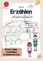 Vorschau - Arbeitsblätter - Materialpaket Erzählen Roter Faden Erzählkonferenz Klasse 3 und 4 - Deckblatt