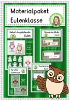 Vorschau - Arbeitsblätter - Materialpaket Eulenklasse Klassentier Eule - Deckblatt