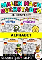 Aperçu - Feuilles d'exercices - Malen nach Buchstaben - Alphabet (Jahrespaket) | Saisons Allemand - Bundle (Kit) - Page de couverture