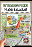 Vorschau - Arbeitsblätter - Straßenkreide (Spielesammlung, Feriengruß + Kreide selbst herstellen) - Materialsammlung - Deckblatt