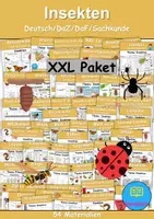 Vorschau - Unterrichtsreihen - Materialpaket - Insekten XXL Paket Wortschatzpaket - DaZ/DaF, Deutsch, Sachunterricht (Grundschule) - Deckblatt