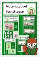 Vorschau - Mal- und Bastelvorlagen - Materialpaket Fuchsklasse Klassentier Fuchs - Deckblatt