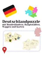 Vorschau - Mal- und Bastelvorlagen - Bundeslandpuzzle Materialpaket - Deckblatt