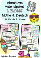 Vorschau - Arbeitsblätter - Interaktive Übungen Deutsch und Mathe 1. Klasse, Sommer Wiederholung - Deckblatt