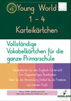 Vorschau - Spiele - Materialpaket Young World 1 - 4 Vokabelkärtchen - Deckblatt