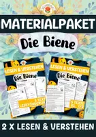 Vorschau - Arbeitsblätter - Materialpaket: Lesen & Verstehen - Die Biene (Klasse 1-2) und Leseförderung - Deckblatt