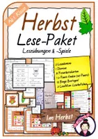 Vorschau - Mal- und Bastelvorlagen - Materialpaket HERBST | Leseübungen - Deckblatt
